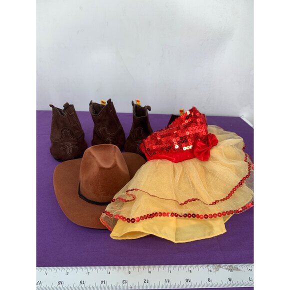 Build a Bear Other - Build a Bear Cowgirl Western Horse Outfit with Boots, Hat, and Dress